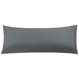 PiccoCasa Bolster Pillow Case Embroidery Brushed Microfiber Body Pillow Cover Case Envelop Closure Soft & Breathable for Long Pillow Dark Grey 20"x48" (4ft)