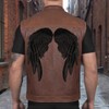 Midnight Black Angel Wings Embroidered Patches 14” | "Saints &