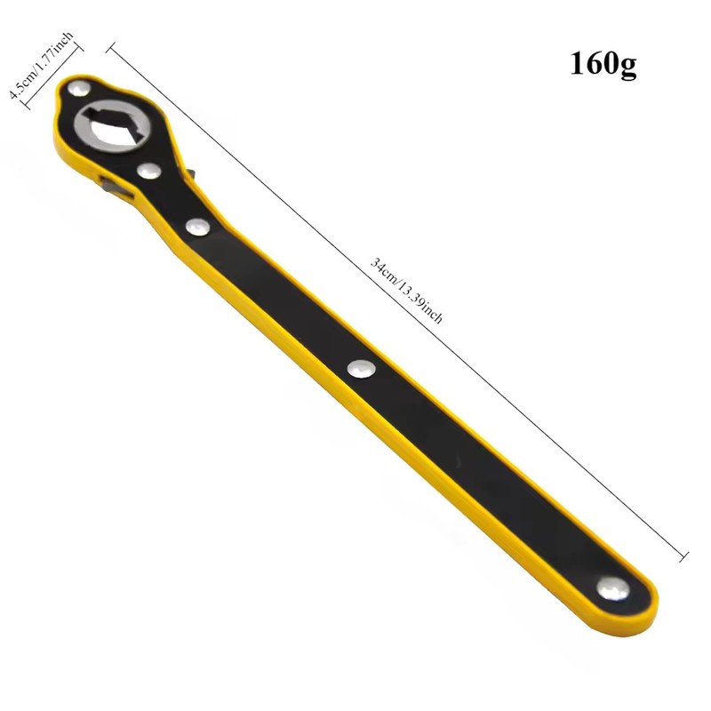 13.4-Inch Carbon Steel Scissor Jack Ratchet Wrench