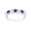 Sterling Silver Blue Sapphire 7 Stone Eternity Ring - sizes