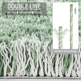 Yimobra Plush Bath Mat - Super Soft and Comfortable Non-Slip Microfiber Mat, Water Absorbent and Quick Drying, Machine Washable Bathroom Floor Rug for Shower - 43x61 cm, Light Green