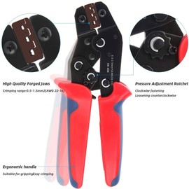 APTTOOL Crimping Pliers Blade Receptacles, Crimping Pliers, AWG 20-12 Cable Lug Pliers with Ergonomic Handle Available for 0.5-2.50 mm² Flat Connector Crimp Pliers SN-48B