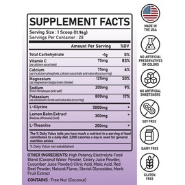 Relax+ Hibiscus Lemonade Calming electrolyte supplement: Hydration & Mood Support for Relaxation, Stress relief, Adrenal & Cortisol support – Glycine, L-Theanine, Lemon balm – USA made