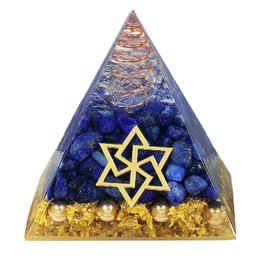 KYEYGWO Positive Energy Pyramid Gemstone, Star of David Pyramid Reiki Healing Crystal Pyramid Stone Desktop Ornament Home Decor for Meditation Chakra Balance Lucky Charm
