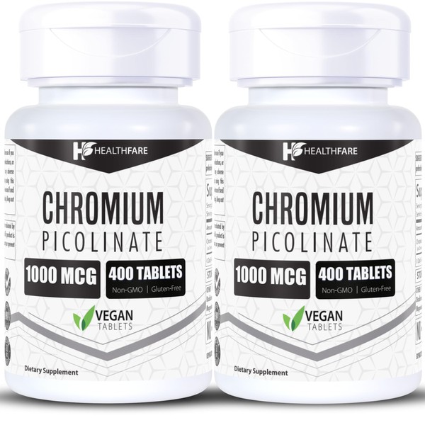 Chromium Picolinate 1000mcg | 400 Tablets | Support Carbohydrate Breakdown