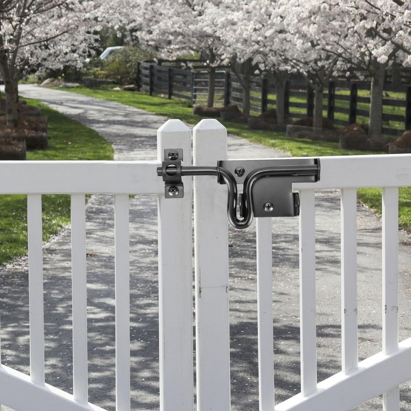 QWORK Slide Bolt Gate Latch, Heavy-Duty Gate Lock with Padlock