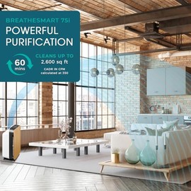Purificador de aire Alen BreatheSmart 75i HEPA con filtro puro para habitaciones grandes de hasta 2600 metros cuadrados Perfecto para sala de estar y 