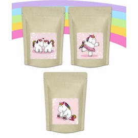 Quertee® - Unicorn Tea Set - Unicorn Family - "In Love", "Crazy", "Chill Out" - Unicorn Tea - The Unicorn Potion for Unicorn Fans - Unicorn Tea - 3 x 70 g Loose Tea - Fruit Tea (210 g Total)