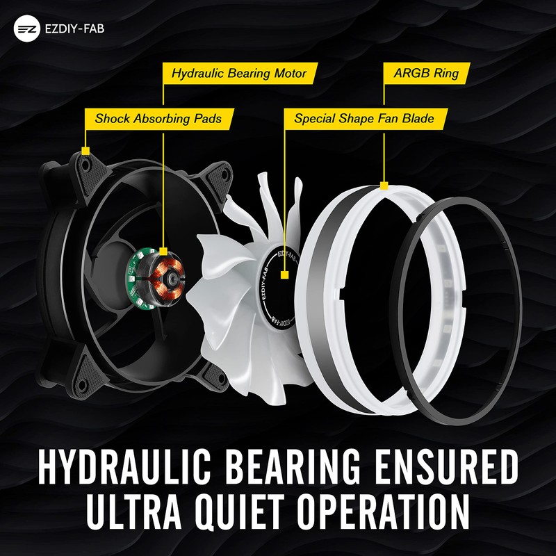 EZDIY-FAB Moonlight RGB Case Fan 120mm with Fan Hub X