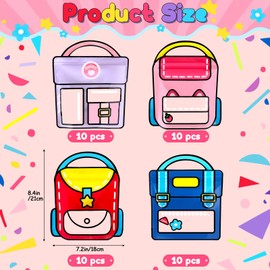 Yeyeplum 40 Pcs Goodie Bags for Kids Trendy Bag Bulk Top Handle Party Goodie Bag Birthday Goodie Bags Snack Candy Gift Bag for Back to School Classroom Baby Shower(Stylish,7.2 Inch X 8.4 Inch)