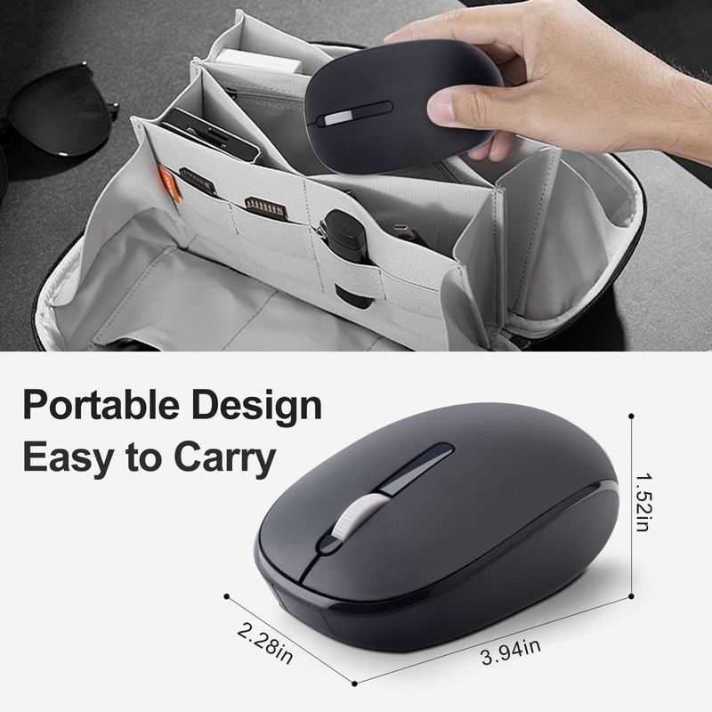 Greshare Wireless Soundless Mouse,2.4Ghz Optical Mice with Nano Receiver Suitable