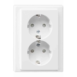 Merten MEG2420 1419 Plug Socket 2 Sockets Polar White