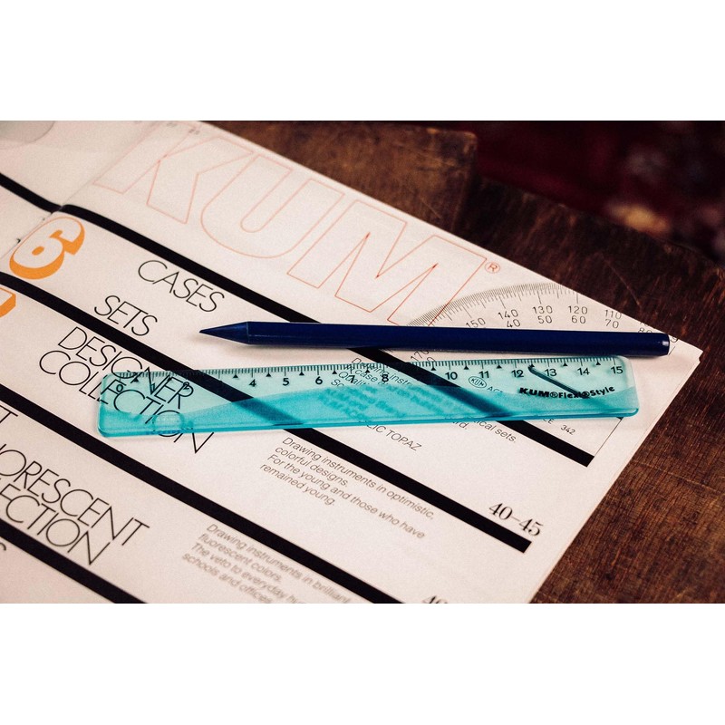 KUM AZ2290116-B Flexi Style Ruler 15 cm Blue Flexible Pack
