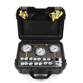 IMELBUFF Hydraulic Pressure Test Kit 250/400/600bar, 3 Gauges 16 Couplings 3 Tee Connectors 3 Test Hoses Hydraulic Test Kit for Excavator Construction Machinery