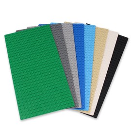 INIBUD Basic Plate Block Plate Classic Compatible 16x32 Patches Set of 8 Green Dark Gray Gray Blue Light Blue Beige White Black