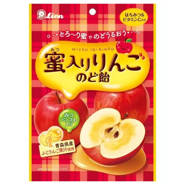 Lion Sweets Apple Throat Candy with Honey, 2.2 oz (62