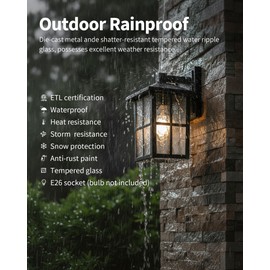 KDG Black Outdoor Waterproof Modern Patio Wall Light Fixtures Set of 2