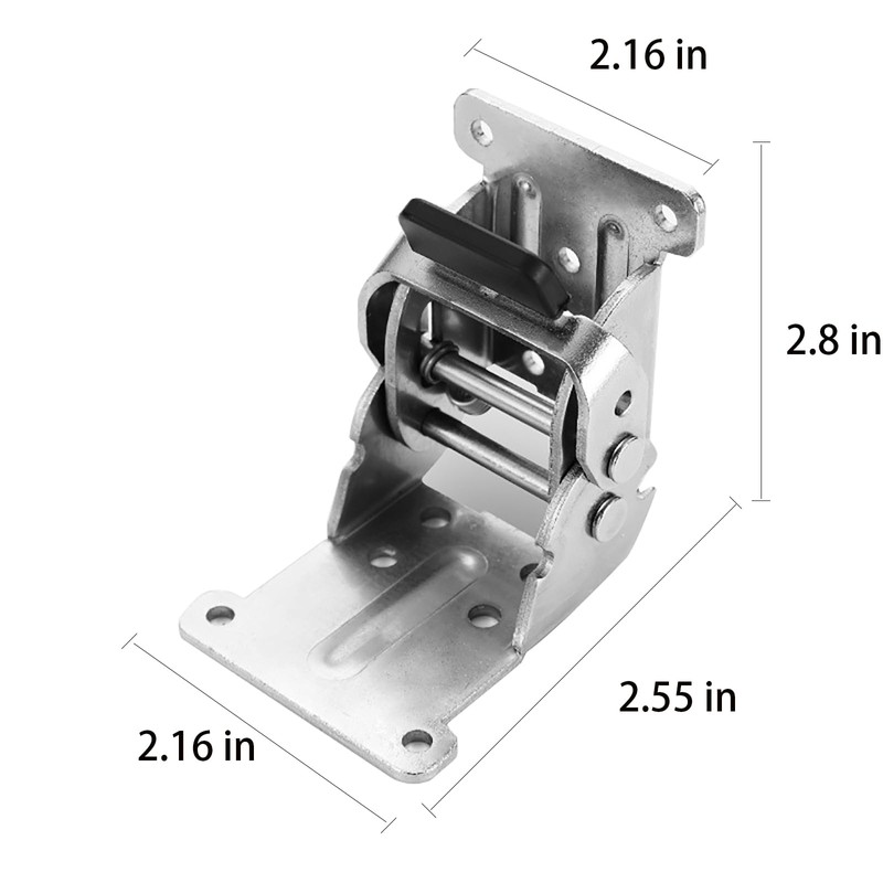ZHYOHEN 2PCS Silver Solid Steel Foldable Stand 0/90/180 Degree Hinges