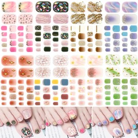 Turkalla Toenail Sticker, 8 Pieces, 3D Nail Sticker for Feet, Gel Nail Sticker, Easy to Apply, Nail Design, Nail Art, Nail Wrap, Nail Jewelry, Popular, Cute, Women's, Beginners (8 pieces-F6)