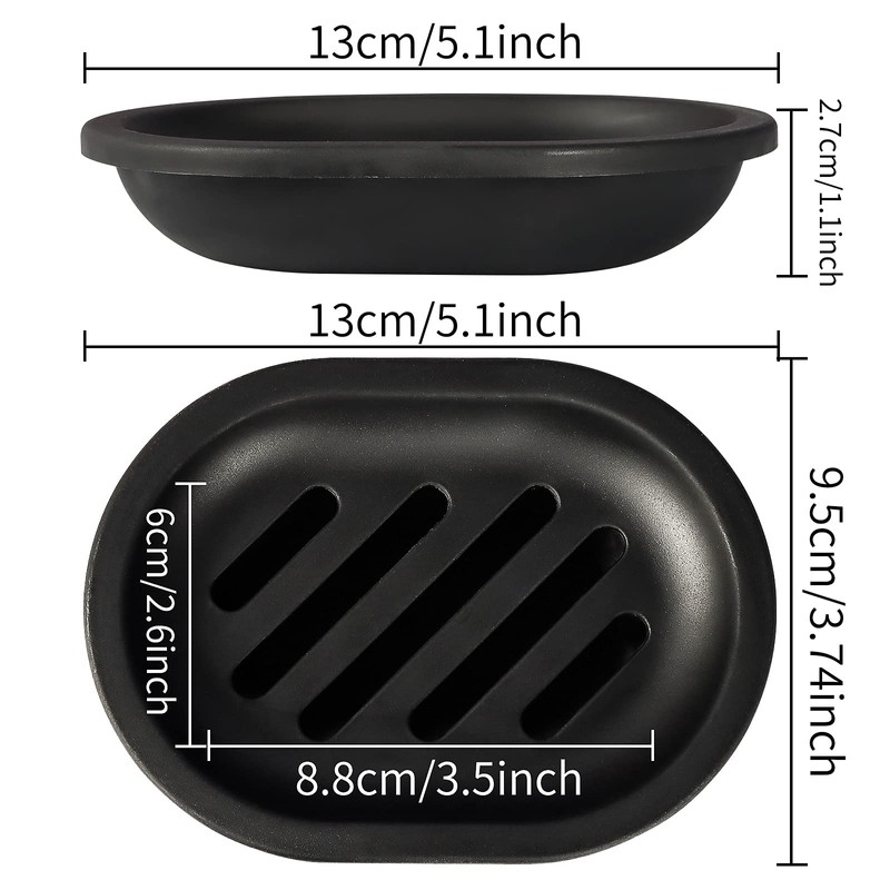 Topsky 2-Pack Soap Dish with Drain, Soap Holder, Soap Saver,