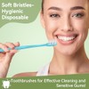 Cepillos de Dientes Desechables, 100 Piezas, Cerdas Suaves, Envueltos Individualmente,