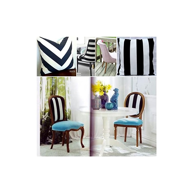 LushFabric Sofia Striped Fabric - 4cm Wide White Stripes for