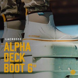 LaCrosse Women’s 6” Alpha Deck Boots with Rubber & Neoprene Construction, Quick-Drying Air-Circ Liner, and Slip-Resistant Foredeck Outsole, Sea Spray - 8.5 M