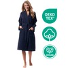 Morgenstern Women's Lightweight Bathrobe, 100% Cotton, Waffle Pique, darkblue