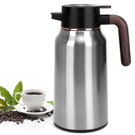 68oz Thermal Coffee Carafe, Stainless Steel Carafes for Hot Liquids 36 Hours, Insulated Coffee Carafes For Keeping Hot Coffee, Hot Water, Tea, Hot Beverage (Silver)