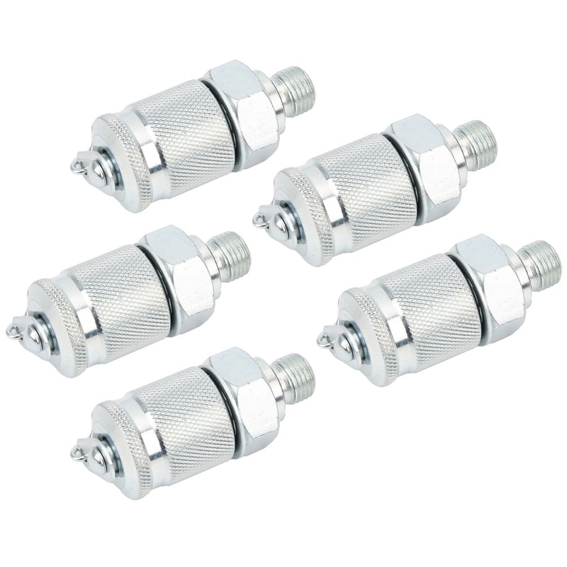 5Pcs Hydraulic Testing Adapter Thread Test Coupling Connectors Pressure Measuring