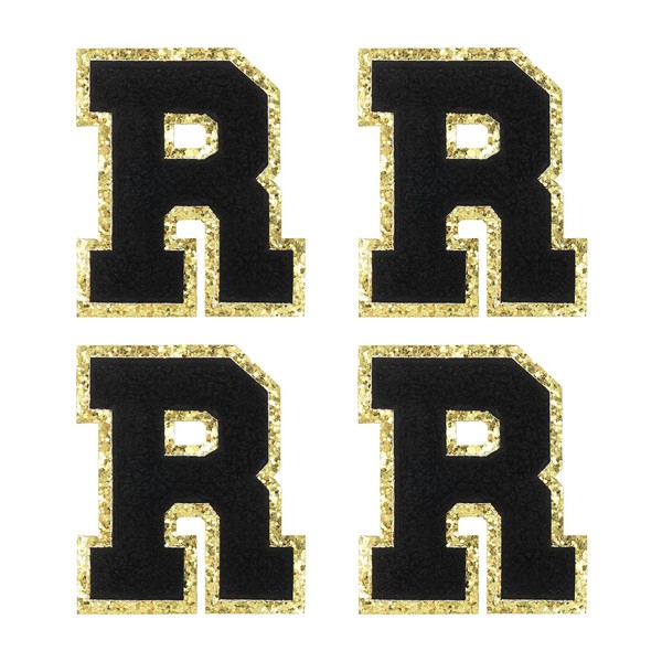 sourcing map 4pcs Chenille Letter Badge Iron On Letter Patch