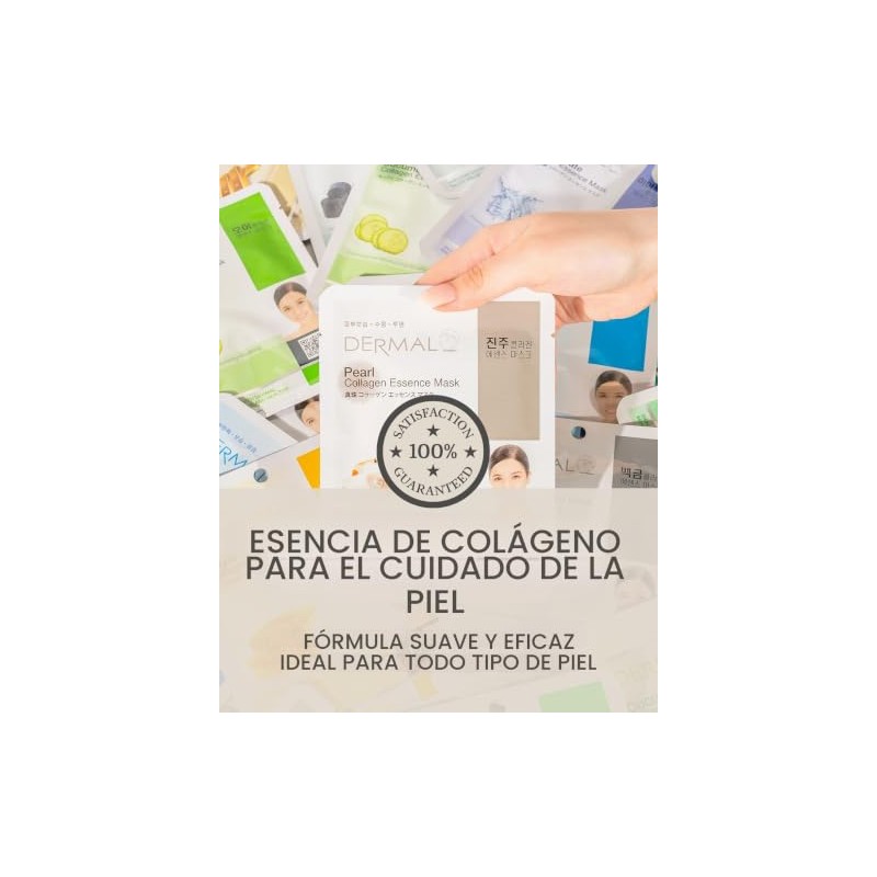 DERMAL 10 Mascarillas Faciales para Piel con Imperfecciones y Colágeno
