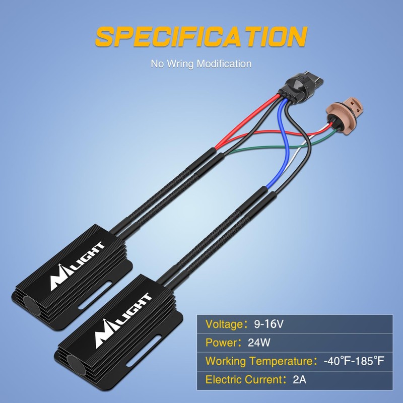 Nilight 7443 CK LED CANbus Decoder Turn Signal Anti-Flicker Resistor