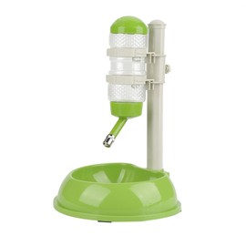 Zerodis Automatic Dog Feeder Water Dispenser Adjustable Water Bottle Plastic Animals Cats Dog Feeding (9.06 x 9.25 x 14.17 Inches) (Green)