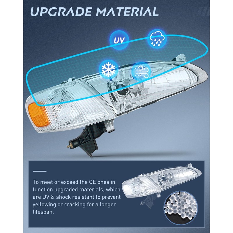 Nilight Headlight Assembly Compatible with 1998 1999 2000 Toyota Corolla