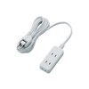 Elecom T-S02N-2330WH Power Strip, 3-Outlet Swing Plug, White