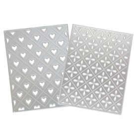 Ammsochy Cutting Dies 3D Metal Stencils Scrapbooking Tools DIY Craft Carbon Steel Embossing Template for Paper Card Making Album Arts Supplies (Four-Leaf Droplet & Heart Frame-14.5x11.2cm)