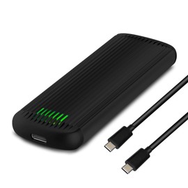 FANTEC NVMe31-FastLock USB 3.2 Gen2 Hard Drive Enclosure for 1x PCIe NVMe SSD, Transfer Rates up to 10 Gbit/s (SUPERSPEED+), Tool-Free Assembly, Includes Thermal Pad, Aluminium Black