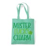 Mister lucky charm shamrock cotton tote shopping bag - Mint