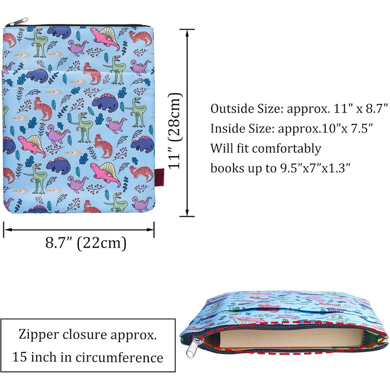 Fundas de libro de dinosaurios para libros de bolsillo, fundas