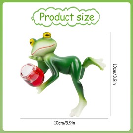 Encuryna Mini-Frosch Topfpflanzen Dekorationen, Miniatur-Frosch-Figuren, lustige Frosch Garten Dekorationen, Deko Garten Frosch Figuren,für Garten,Balkon,Haus