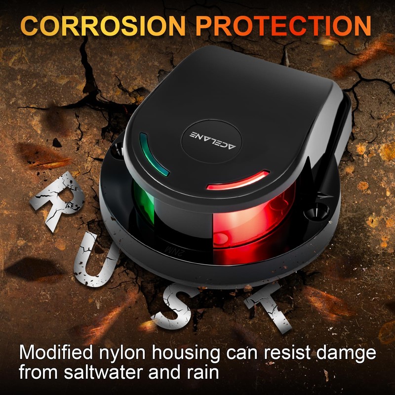 Acelane Boat Navigation Lights, Waterproof Navigation Lights for Boats Red