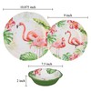 UPware 12 Piece Flamingo Melamine Dinnerware Sets, Outdoor Dishes Set,