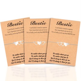 2/3/4/5 Pcs Friendship Bracelets for Women Matching Heart Bracelets Sliver Sister Bracelets Friendship Gifts for Best Friends Cousins Bestie Women