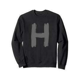 Creative Bold Dark Grey Letter H - Alphabet - Marker Design Sweatshirt