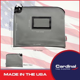 Locking Document Security HIPAA Compliant Bag, 11 x 15 inches (Gray)