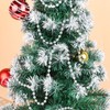 CCINEE 50ft Christmas Tree Beads Garland,Artificial Pearls Beads Garland Trim
