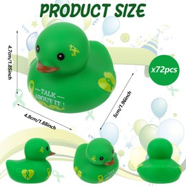 72Pcs Mental Health Rubber Duck Motivational Mini Duck Mental Health Awareness Item Gift forFriend Family Students Coworkers Fundraiser Giveaways and Toys (A)