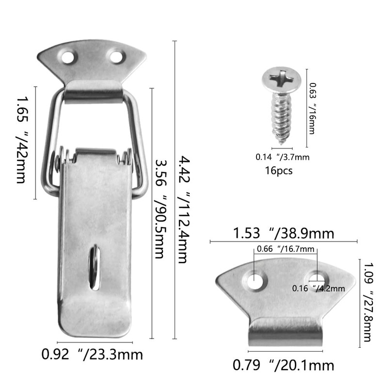 WMYCONGCONG 4 Pack 304 Stainless Steel Spring Loaded Toggle Latch