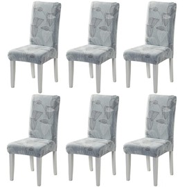 Layack Chair Covers, Set of 6, Elastic, Modern Protector Chair Covers, Removable Washable Chairs, Protective Decoration Chair Cover for Dining Room, Hotel, Banquet, Wedding, Party Decoration